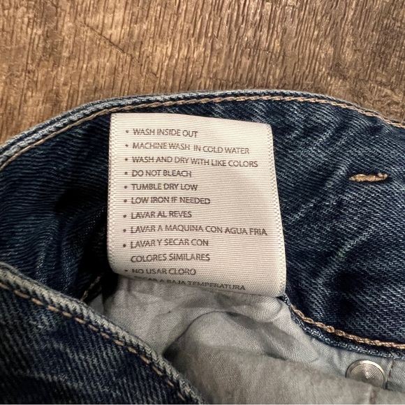 Kancan High Rise Button Fly Wide Leg Jeans – Raw Hem Medium Wash Size 28 - Picture 9 of 10